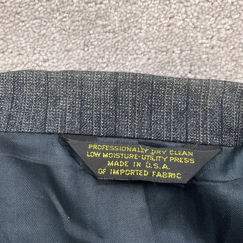 Fioravanti Blazer Men 42 Charcoal Gray Double Breasted Pinstripe Jacket‎ USA VTG